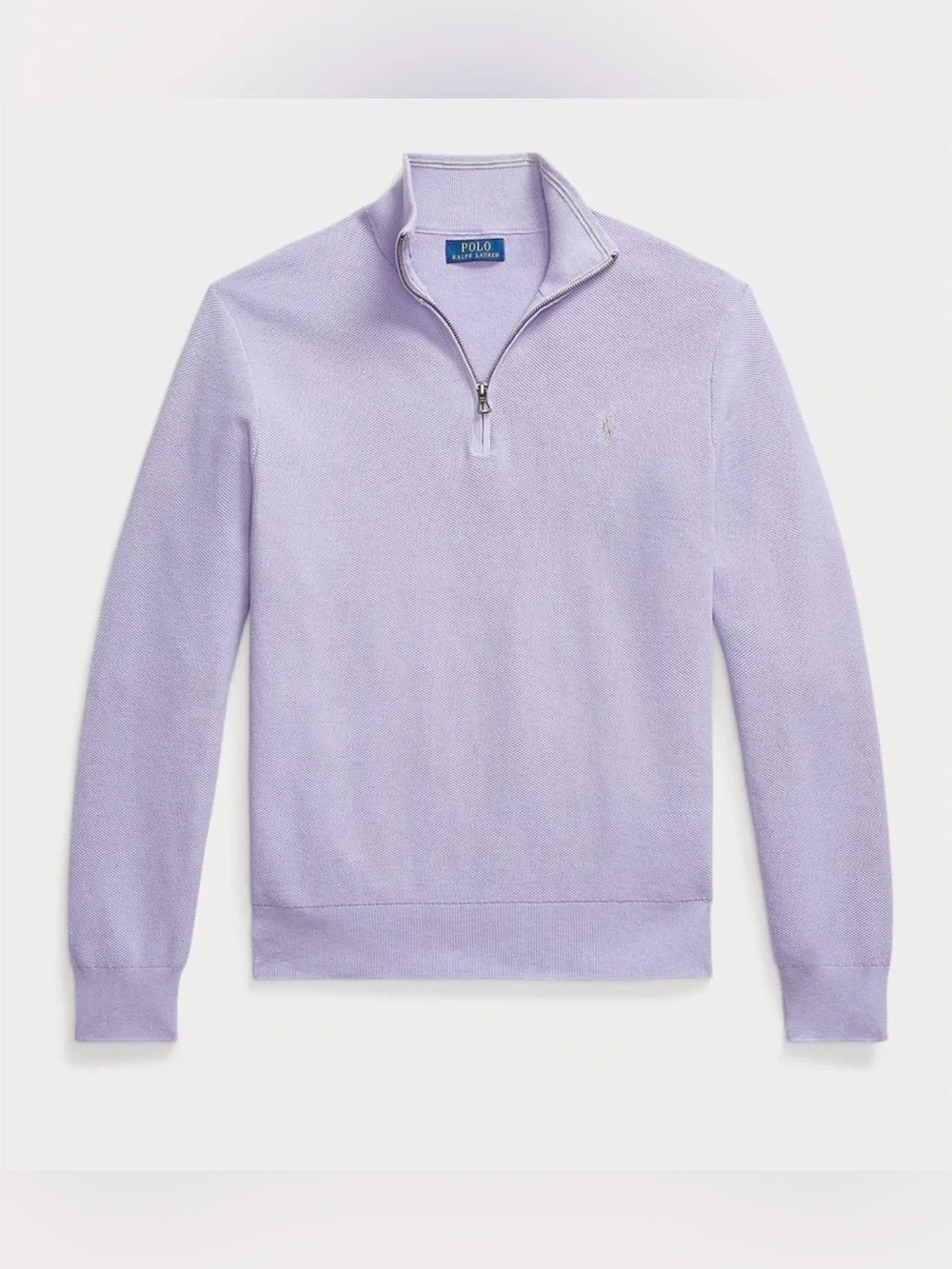 BRAND NEW ⭐️ Mesh Knit Polo by Ralph Lauren Men’s Lavender Half-Zip Sweater